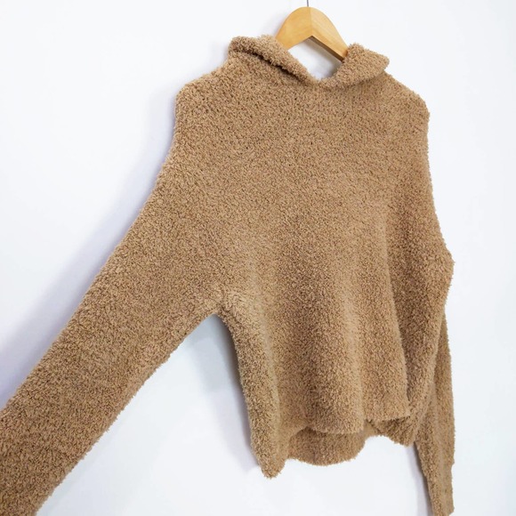 Lulus Cozy Teddy Hoodie In Camel - Picture 3 of 7